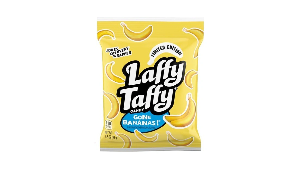 Laffy Taffy Mini Bar Bag, Banana, Chewy Taffy Candy, 3.5
