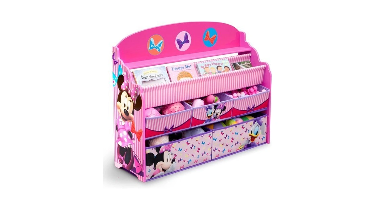 Delta Children Deluxe Book & Toy Organizer, Disney Minnie Mouse