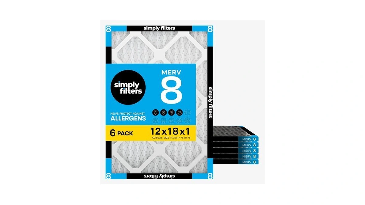 Simply 12x18x1 Air Filter, Merv 8, 6 Pack, For Home