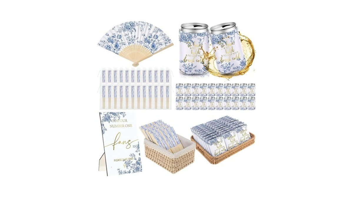Hoteam 25 Sets Blue Floral Wedding Party Favors For Guests