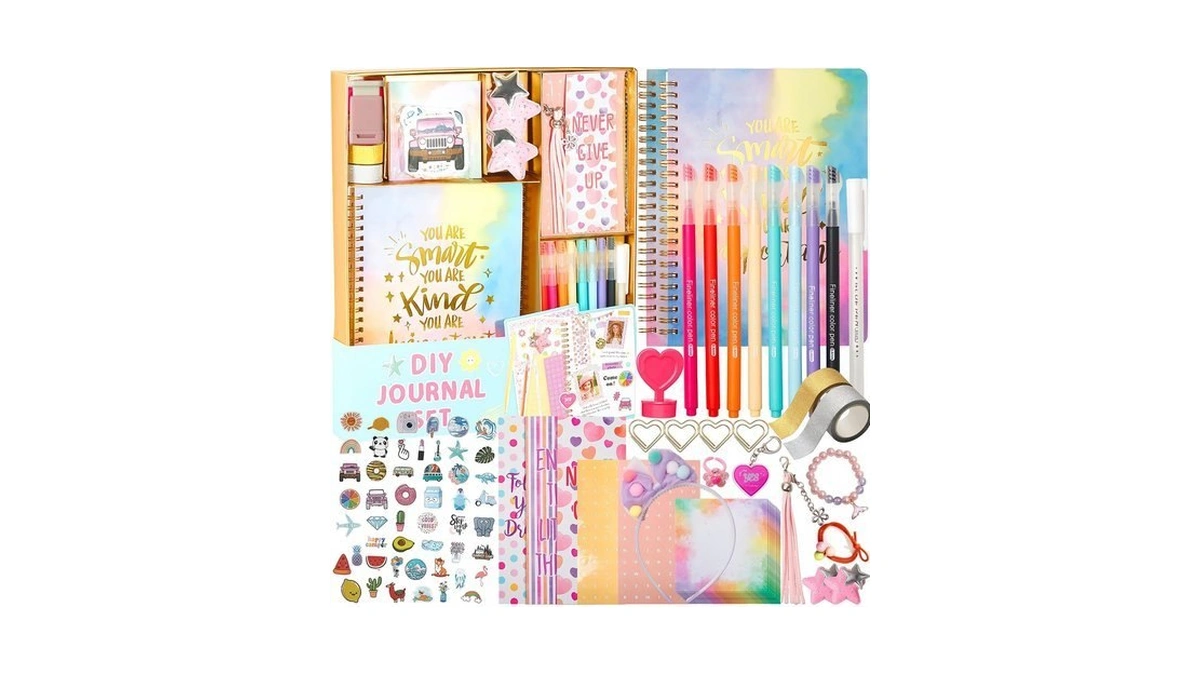 R Ruckerco Girls Diy Diary 54 Pcs Diary Set, Toys