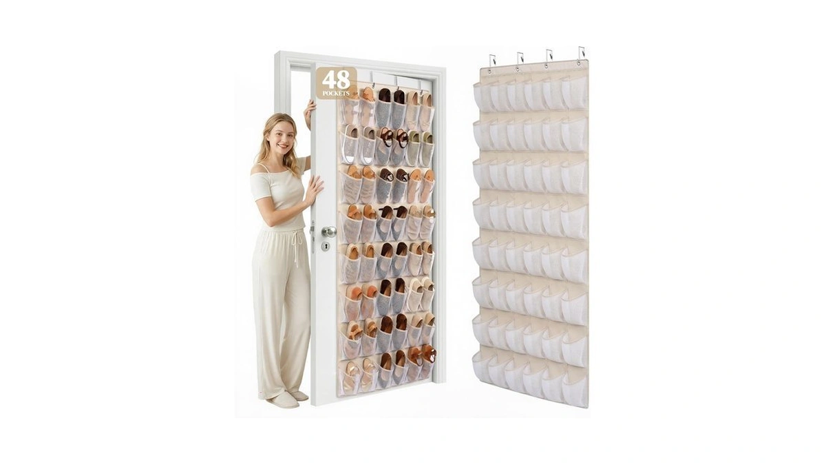 Ordovibe 48 Pockets Over The Door Shoe Organizer, Large Mesh