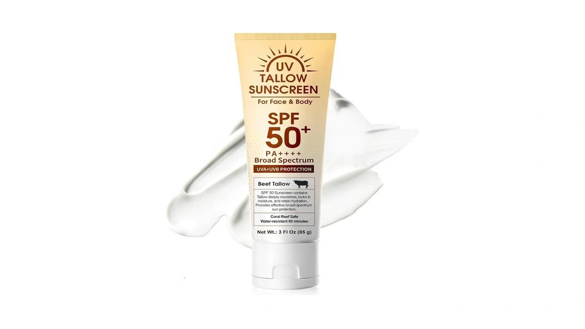 Beef Tallow Reef Safe Sunscreen Spf 50 For Face, Natural