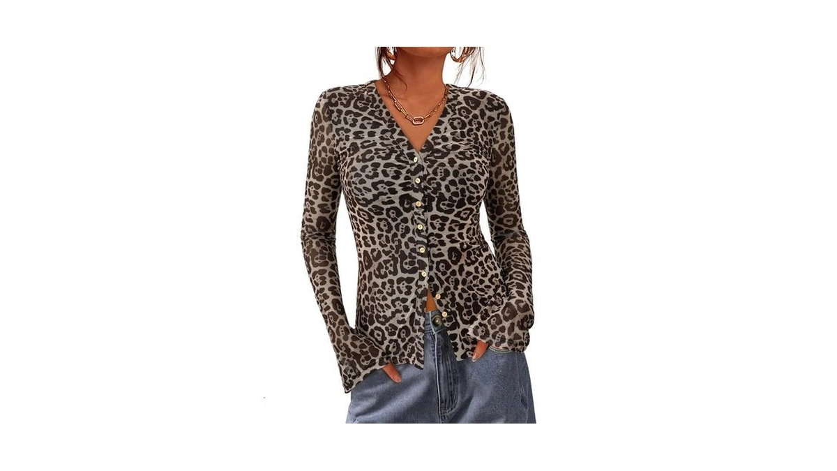 Btfbm Button Down Shirts For Women Floral Boho Tops,leopard,s