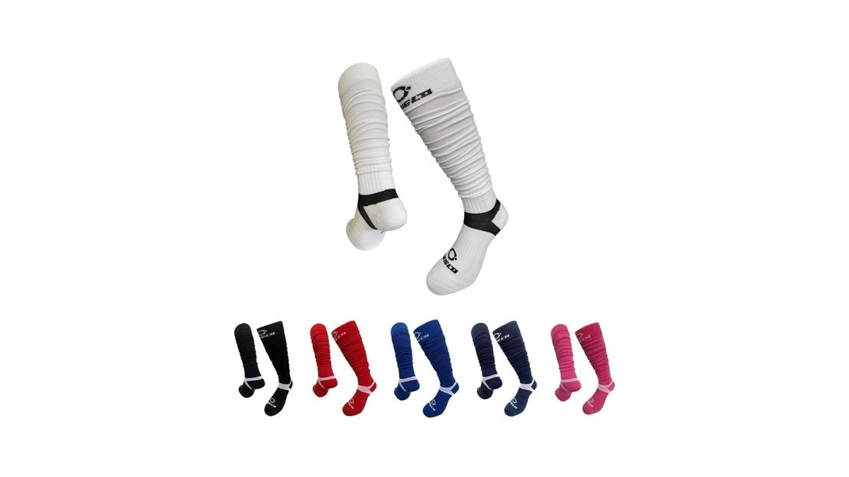 O Shield Football Scrunch Socks, White, Small