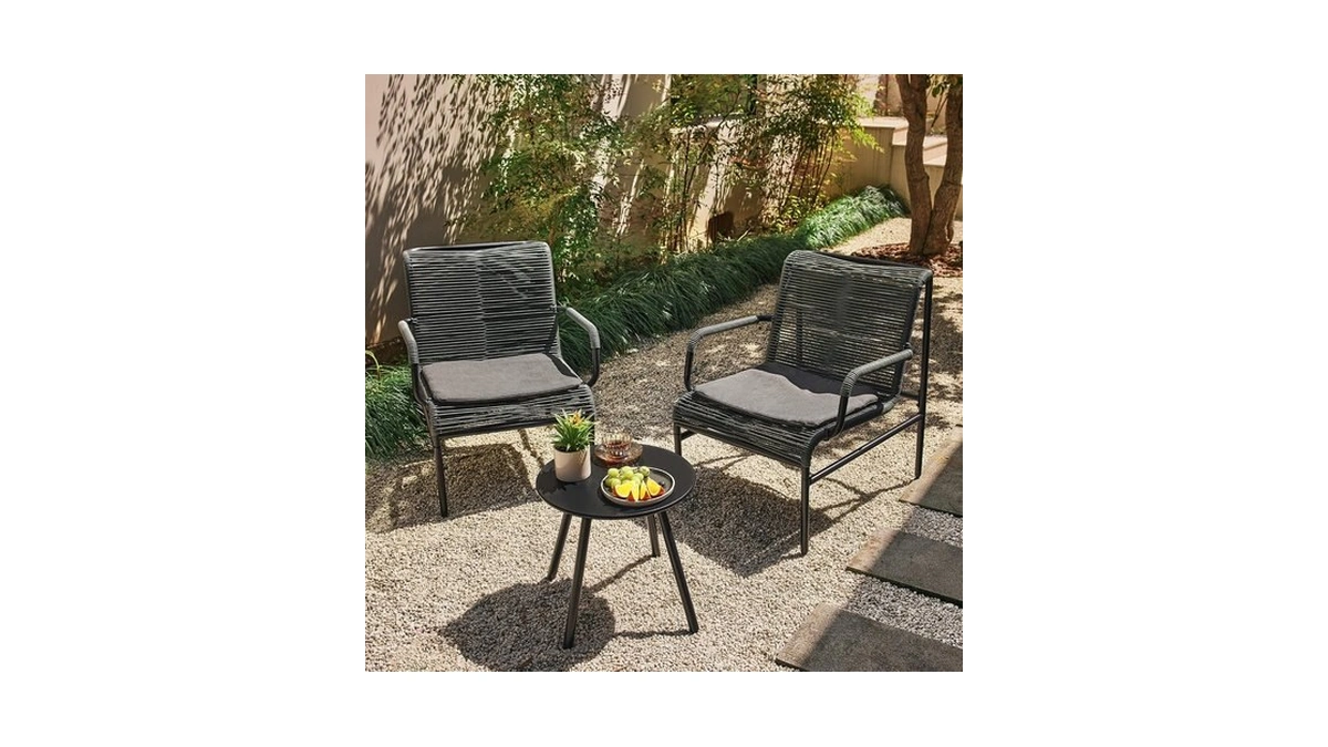 East Oak 3-piece Patio Furniture Set, Outdoor Bistro Set With