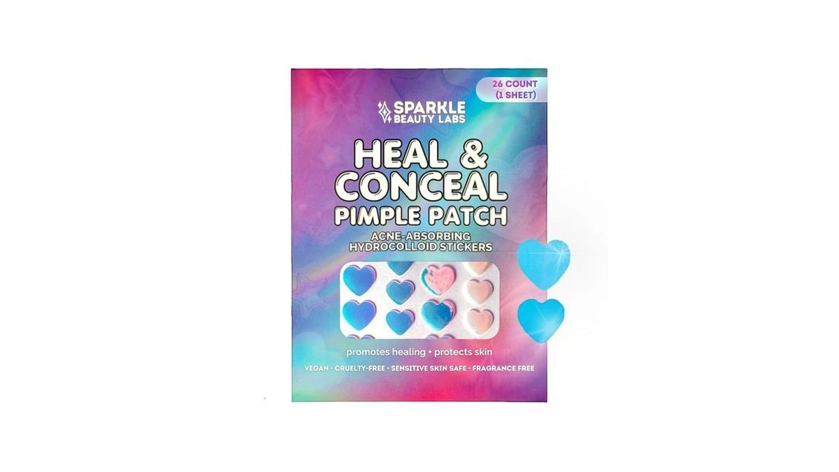 Sparkle Beauty Labs Heal & Conceal Pimple Patch, Cute Holographic