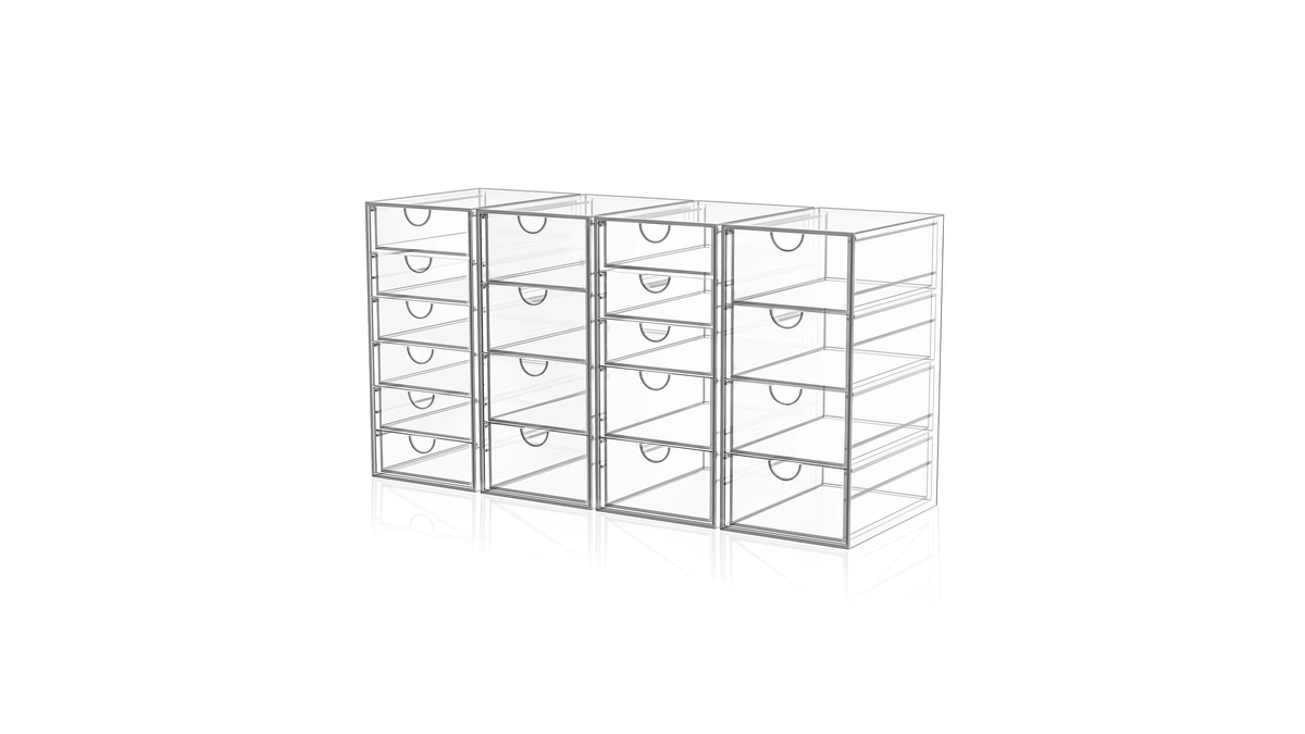 Acrylic Makeup Organizer With 19 Drawers,storage Drawer Organizer