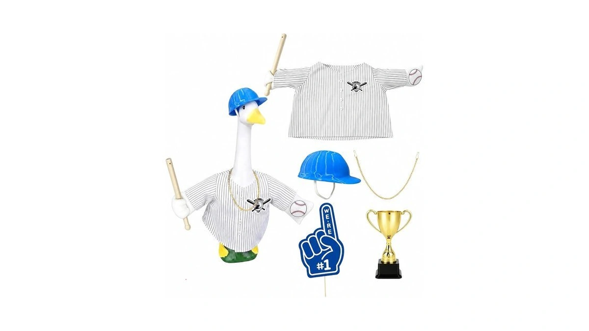 Lktvys Baseball Themed Costume For Standard Lawn Goose Statue Decor