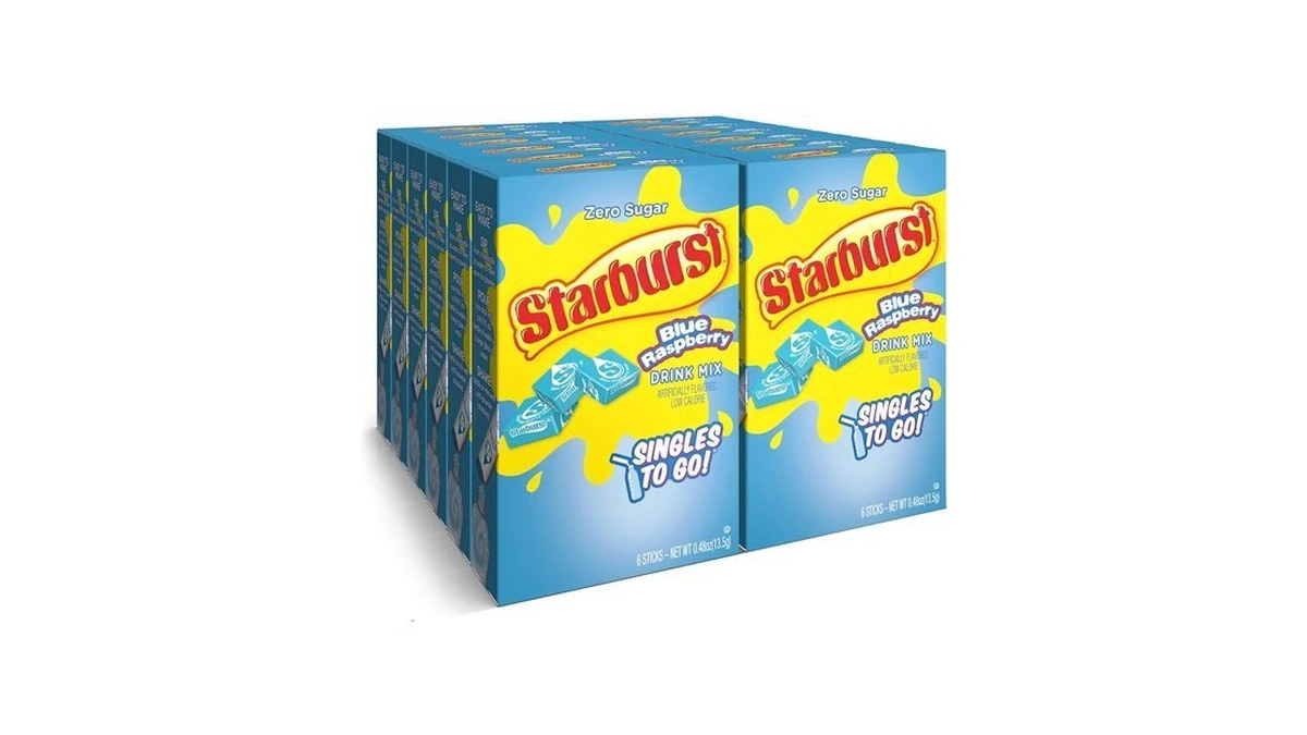 Singles To Go! Starburst Water Drink Mix, Blue Raspberry, 72
