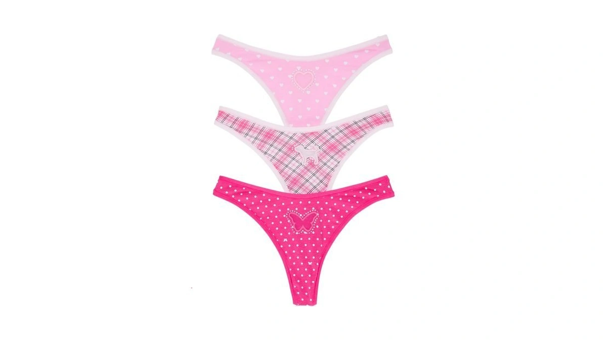 Victoria's Secret Pink | Elle 3-pack Cotton Thong Panties, Elle