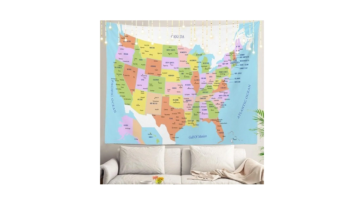 Shrahala United States Map, World Map Tapestry Science Tapestry Us