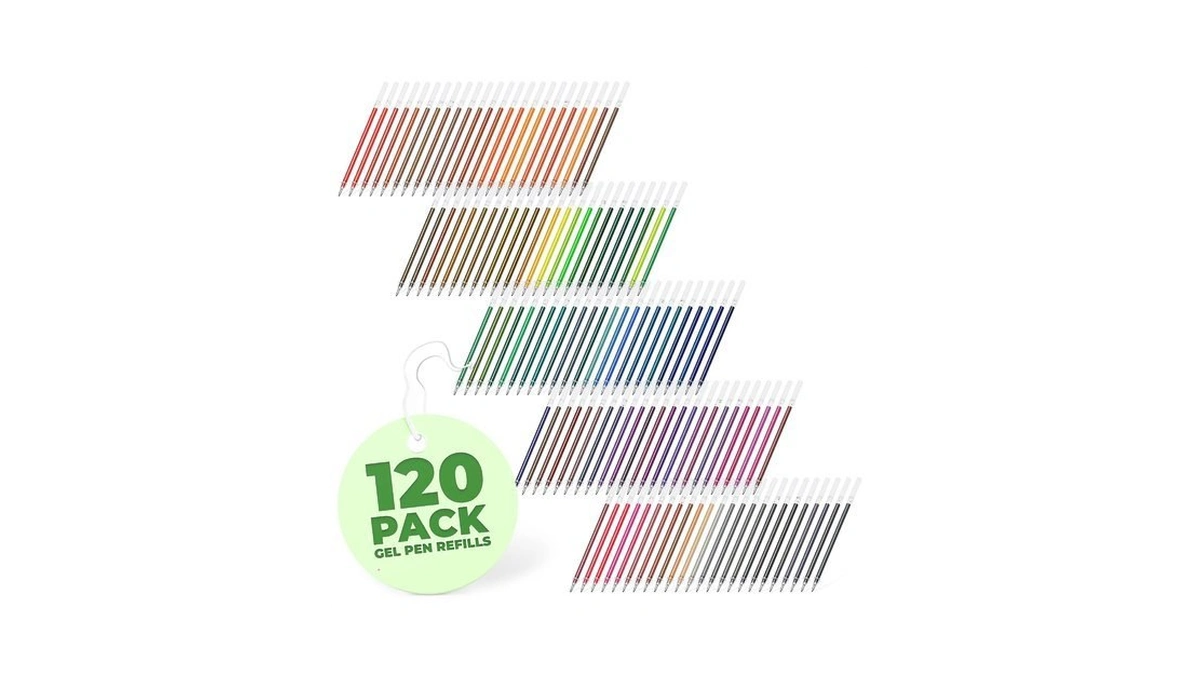 120 Pcs Assorted Glitter Gel Pen Refills For Adult Coloring