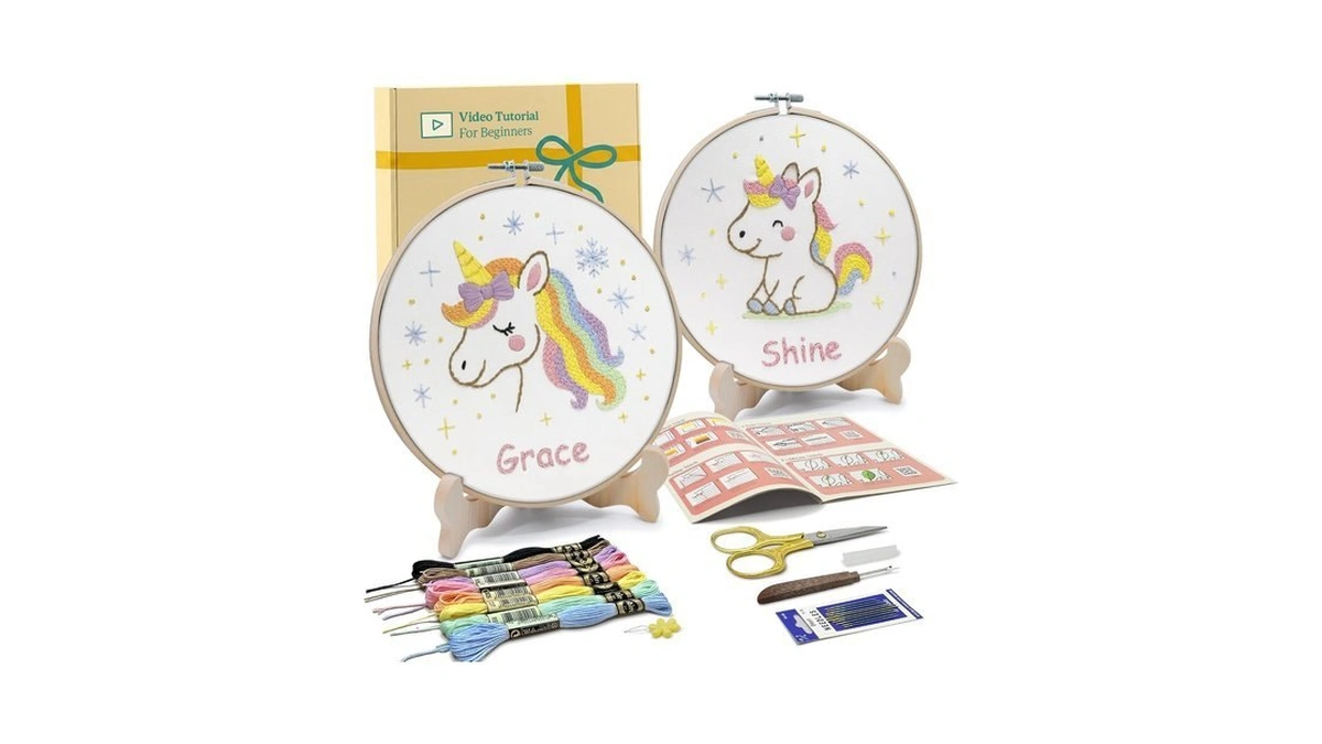 Bradove Unicorns Embroidery Kit For Beginners With Patterns