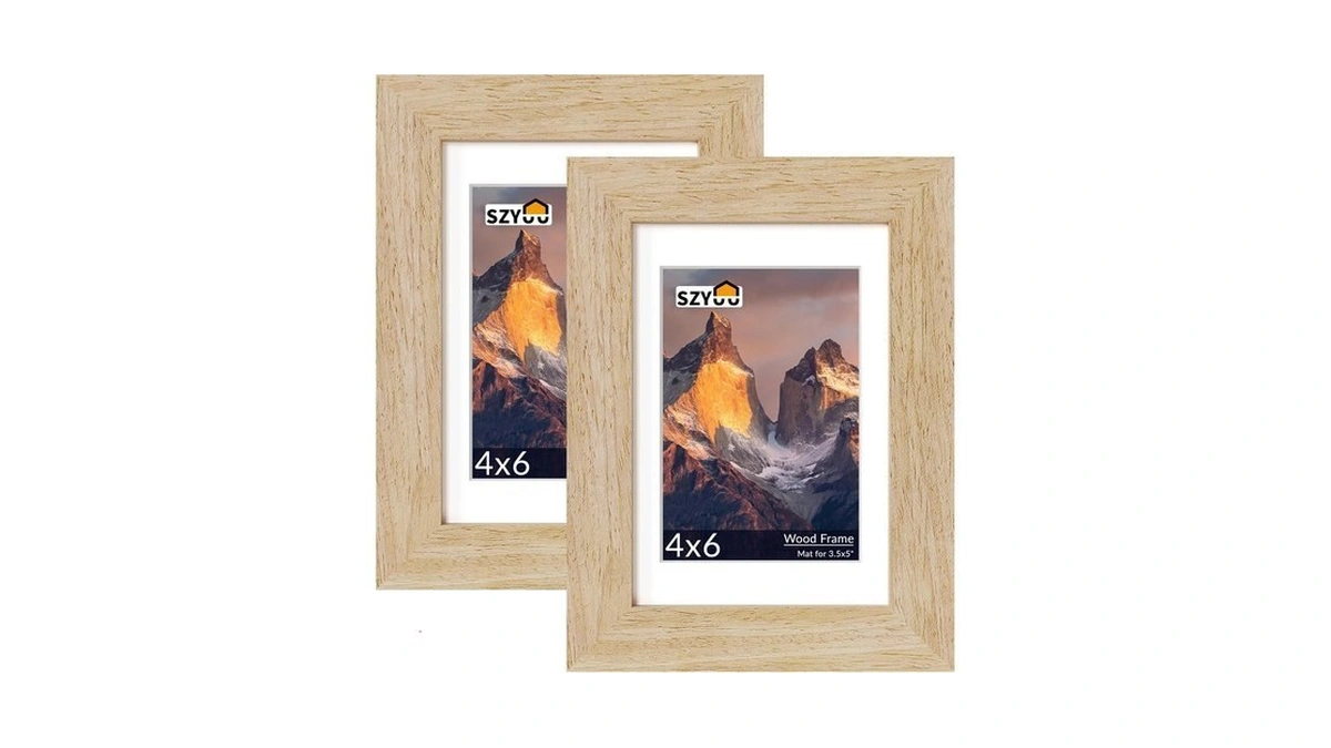 Szyuu 4x6 Picture Frame Set Of 2, Wood Frame With