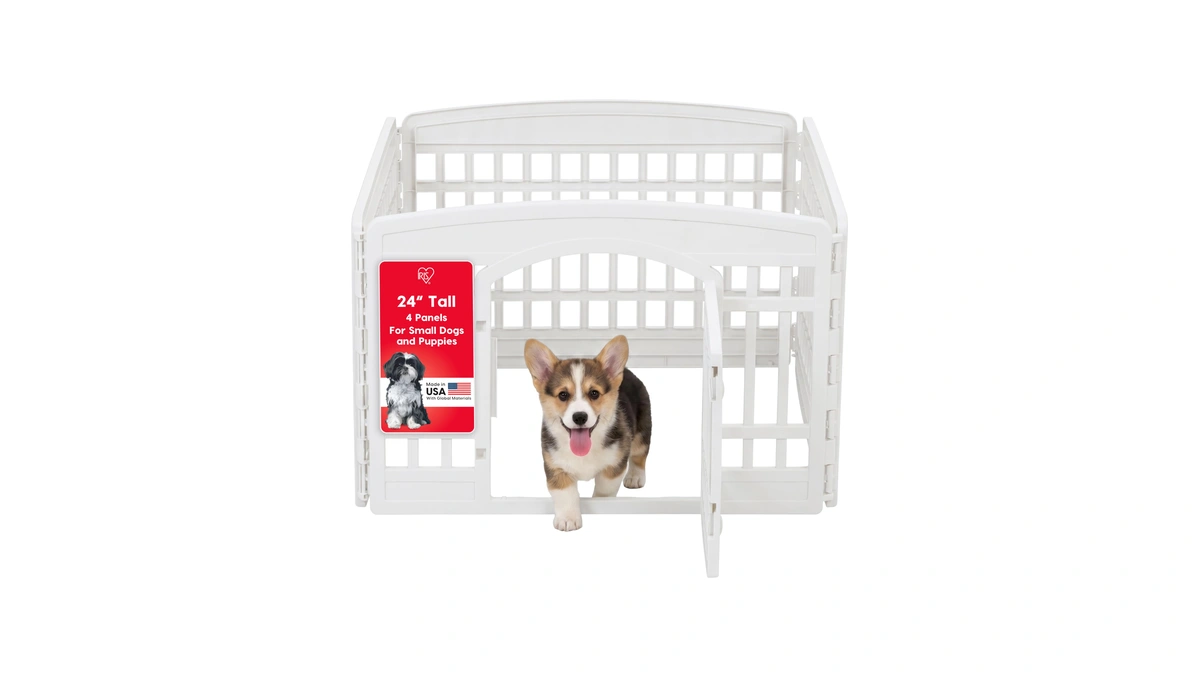 Iris Usa 4-panel Dog Playpen, Pet Enclosure, White