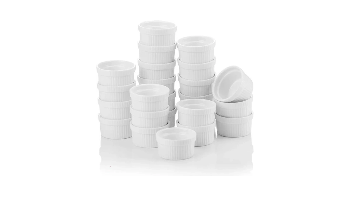 Malacasa Mini Ramekins 2 Oz Set Of 24, Ramiken, Ceramic