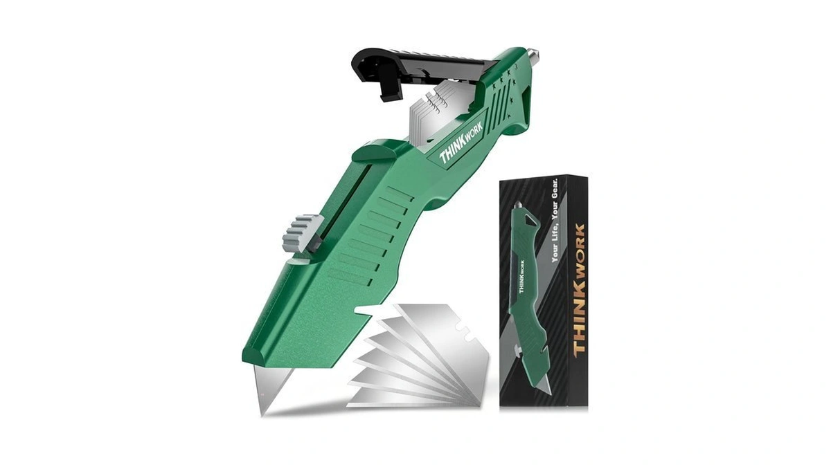 Thinkwork Utility Knife Box Cutter, Retractable & All Metal