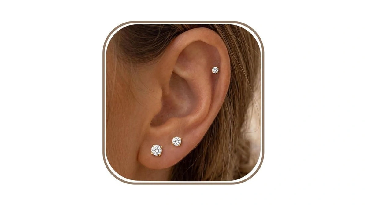20g Tiny Flat Back Earrings For Women - 14k Gold/silver