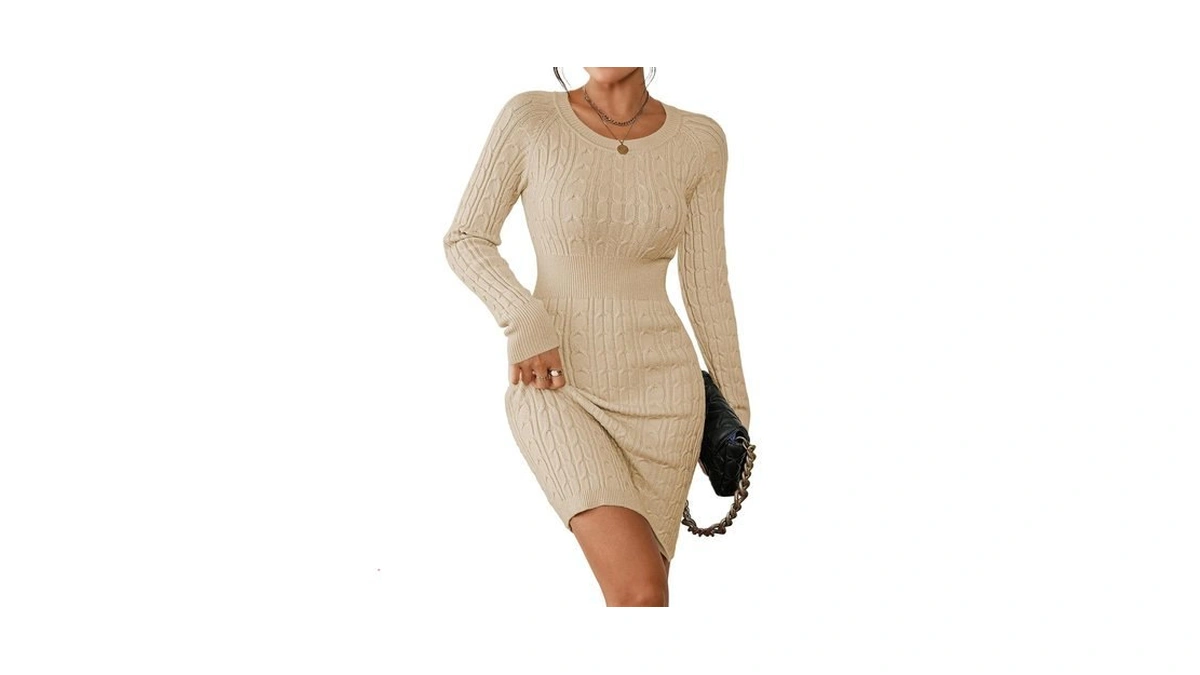Pink Queen Long Sleeve Sweater Dress For Women Fall Winter