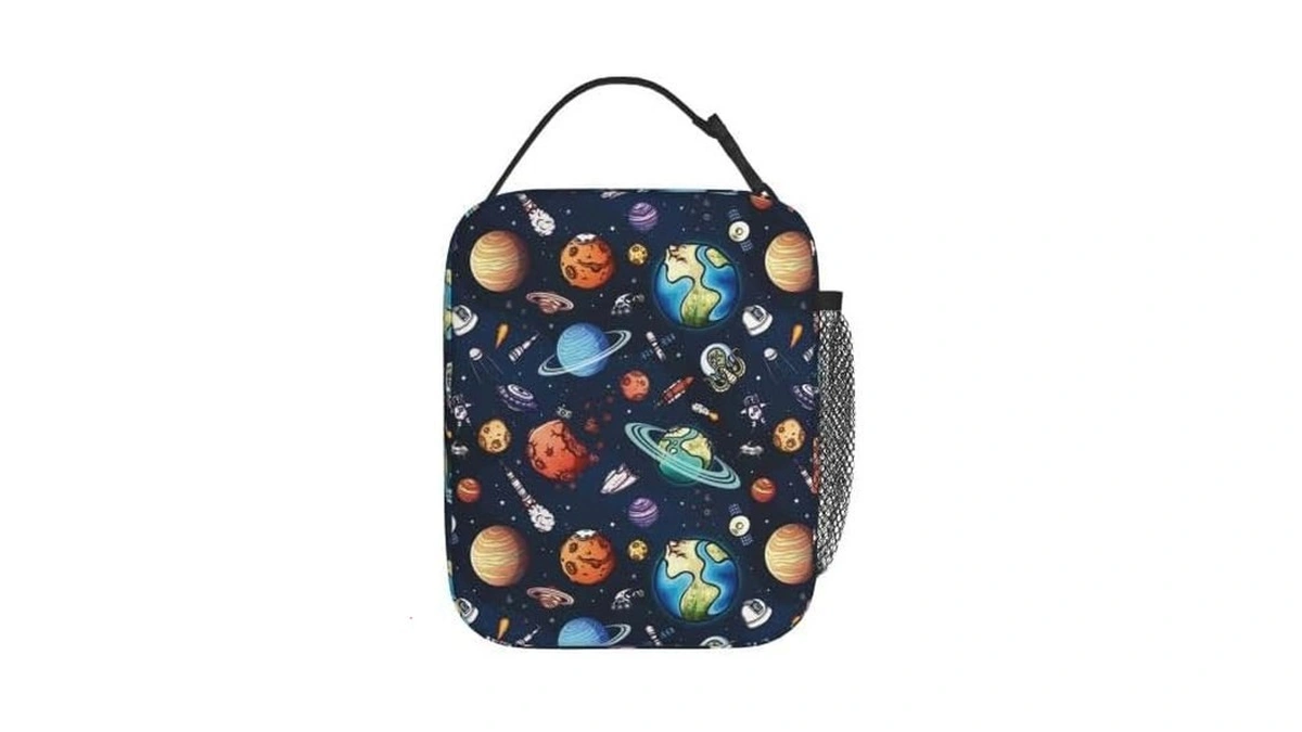 Yetta Yang Galaxy Spacecraft Astronaut Space Navy Blue Portable Lunch