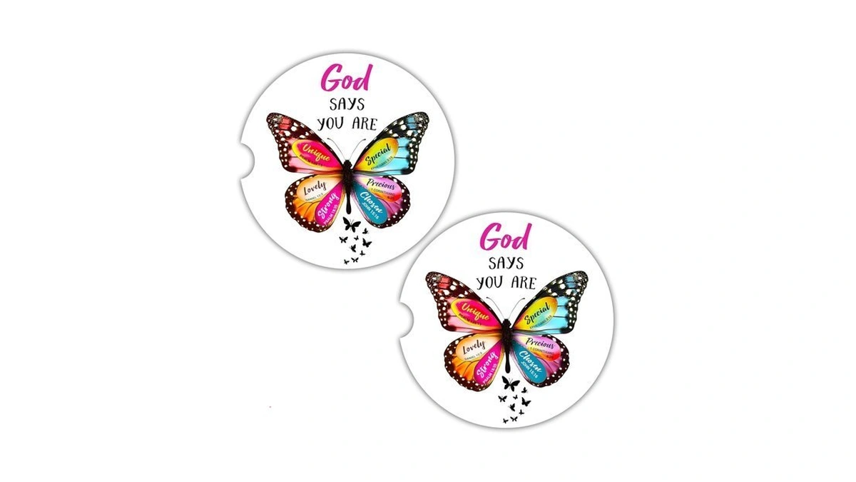 Christian Car Coasters For Cup Holders - 2 Pack Cute