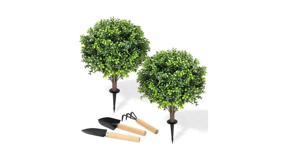 Artificial Boxwood Topiary Balls 24 Inch Set Of 2 Faux