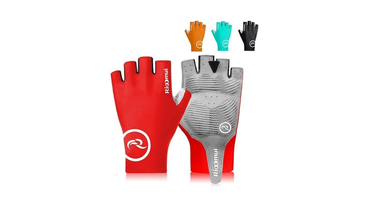 Rioomui Bike Cycling Gloves For Men Women, 5mm Padded Half
