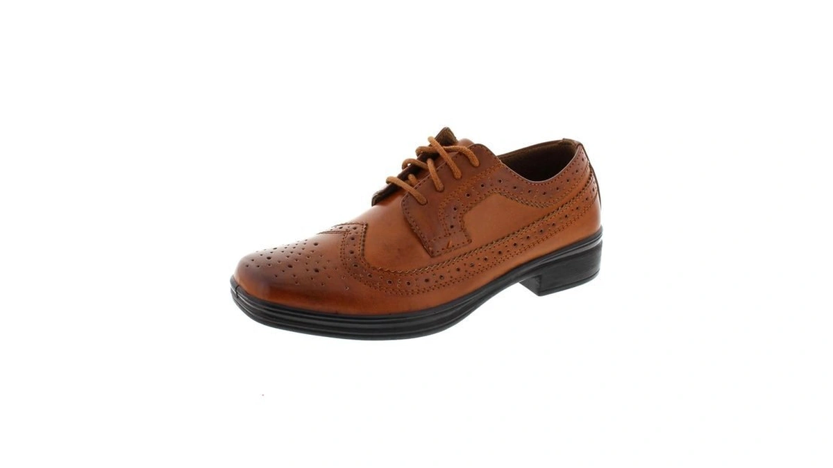 Deer Stags Boys' Ace Dress Comfort Wingtip Oxford/luggage / 12