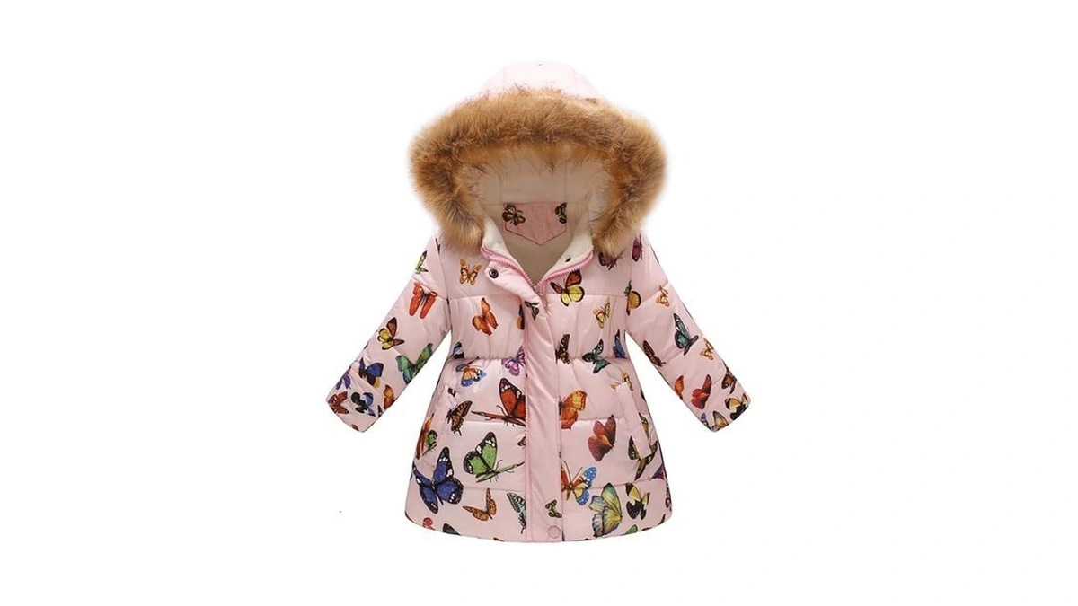 Kids Toddler Baby Girls Boys Fall Light Puffer Floral Print