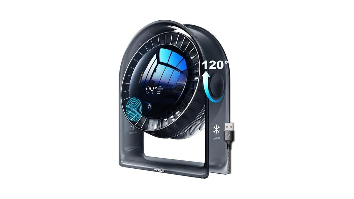 2026 Quiet Usb Desk Fan,4 Speeds, 120°tilt, Table Fan For