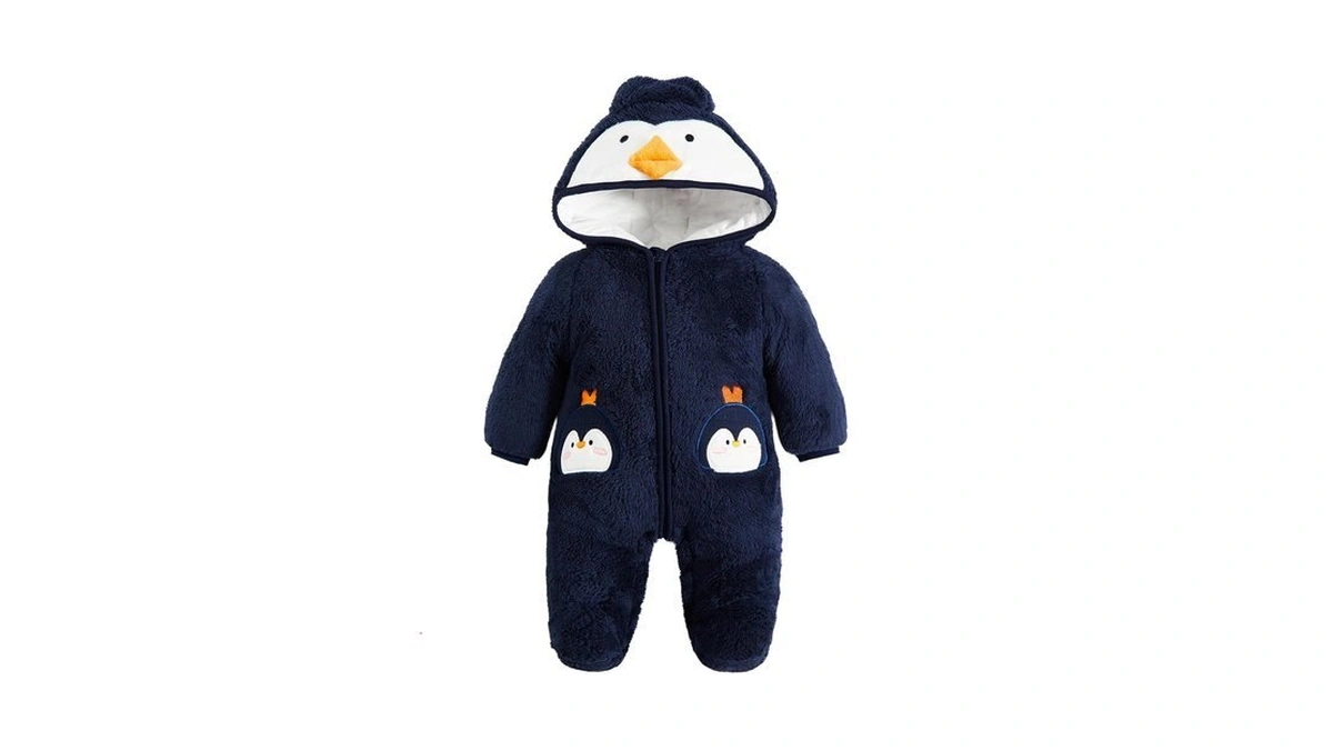 Jiamy Baby Fleece Snowsuit Animal Winter Romper Warm Footed Onesie