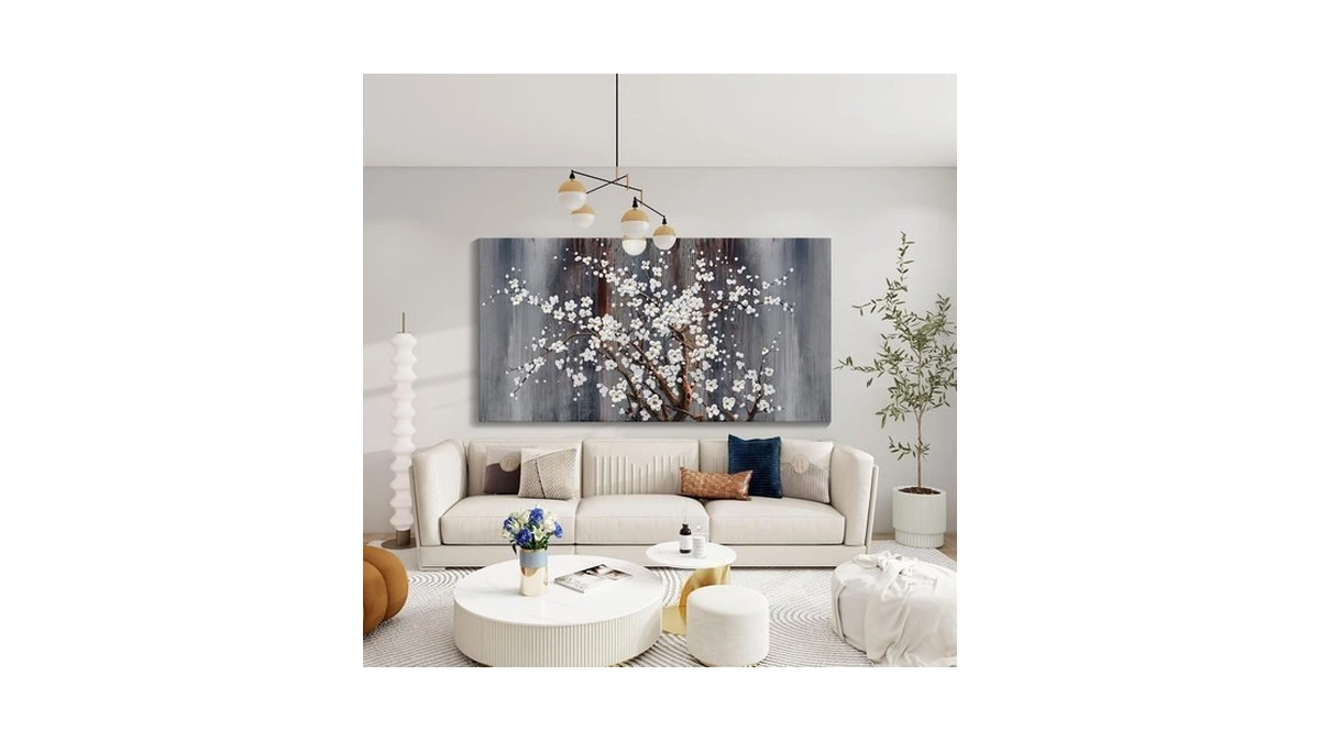 Large Canvas Wall Art Plum Blossom Wall Art Brown Wall