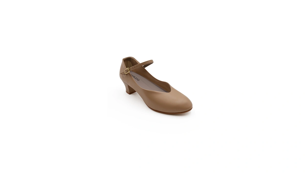 Capezio Jr. Footlight Character Shoe, Caramel, 12.5 W