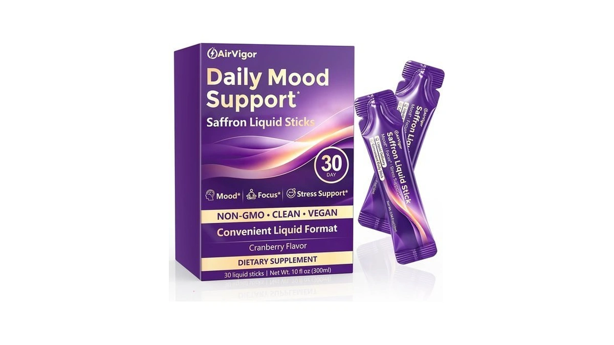 Airvigor Saffron Supplements For Women, Liquid Saffron Extract Stick Packs