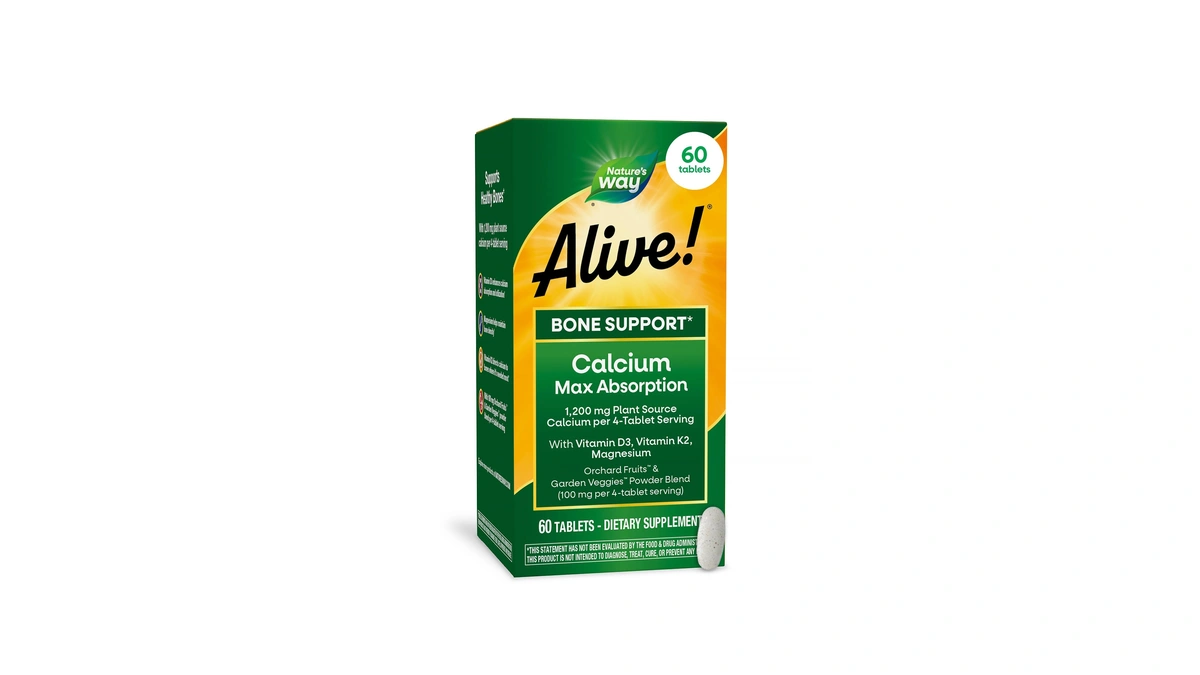 Nature’s Way Alive! Calcium Bone Support Tablets*, 1,200 Mg Calcium,
