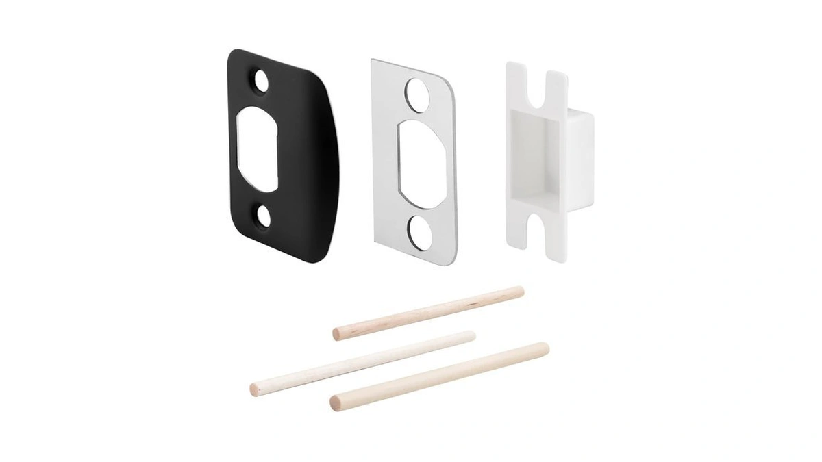 Mosecyou Standard Door Strike Plate With Spacer Shims, 2-1/4"h X