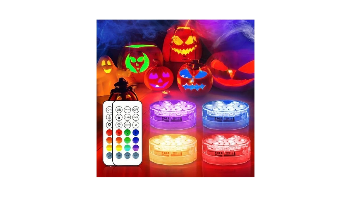 Creatrek Pumpkin Lights With Remote, Battery Operated Jack O Lantern