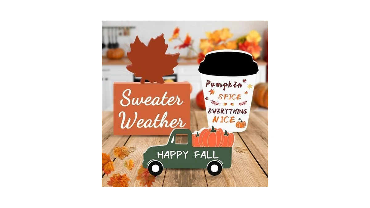 Fall Decor Fall Decorations For Home 4pcs Wooden Coffee Cup