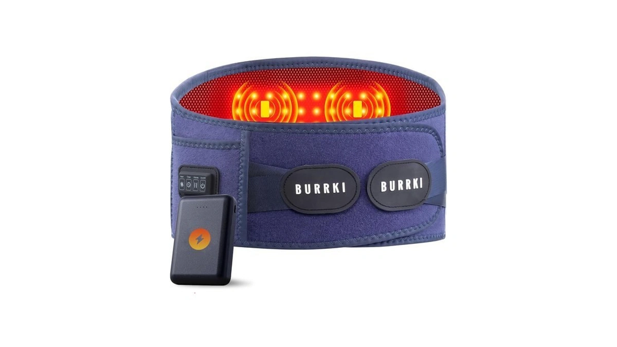 Cordless Heating Pad For Back With Massager, Red Light Belt