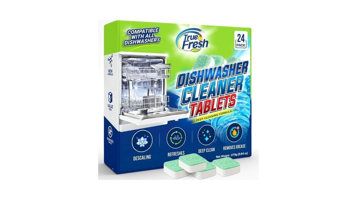 True Fresh Dishwasher Cleaner & Deodorizer Tablets, 24-pack