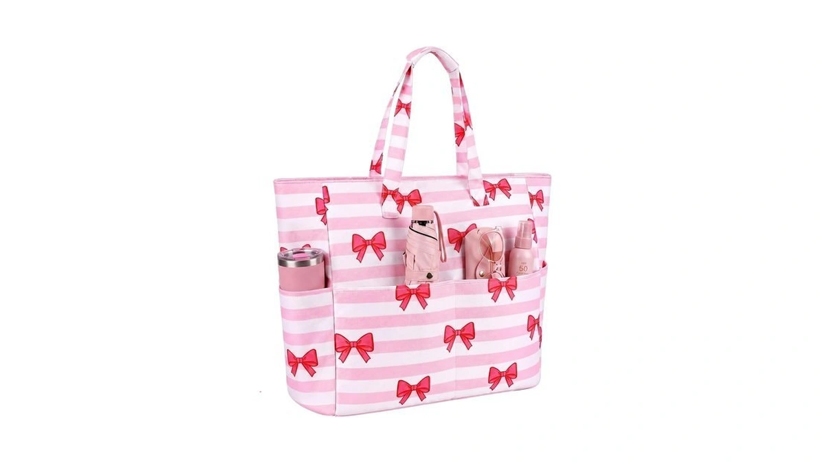 Geetery Beach Bags For Women Light Pink Bag Tote With