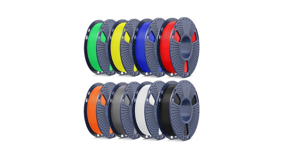 Sunlu Pla+2.0 3d Printer Filament, Multicolor Bundle, 8 Colors