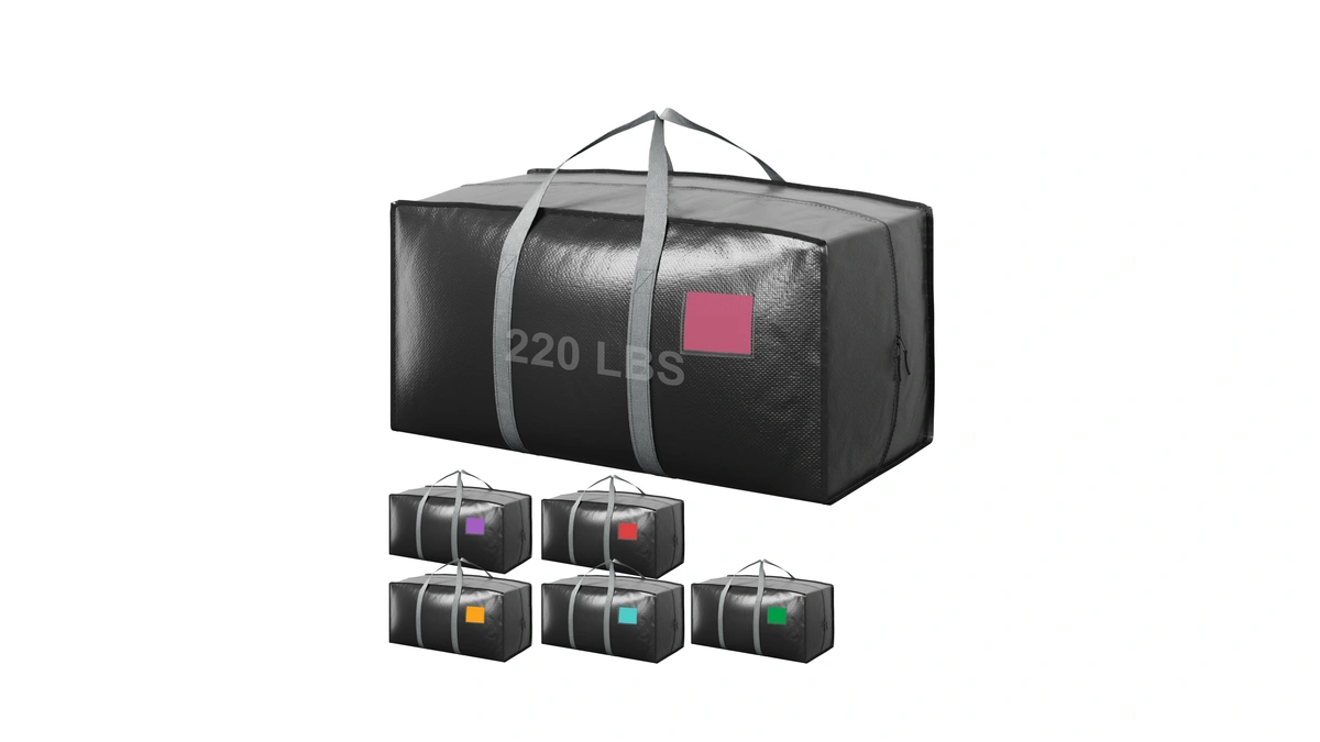 Rmohro 6 Pack Moving Bags With Full-open Side Zipper, Extra