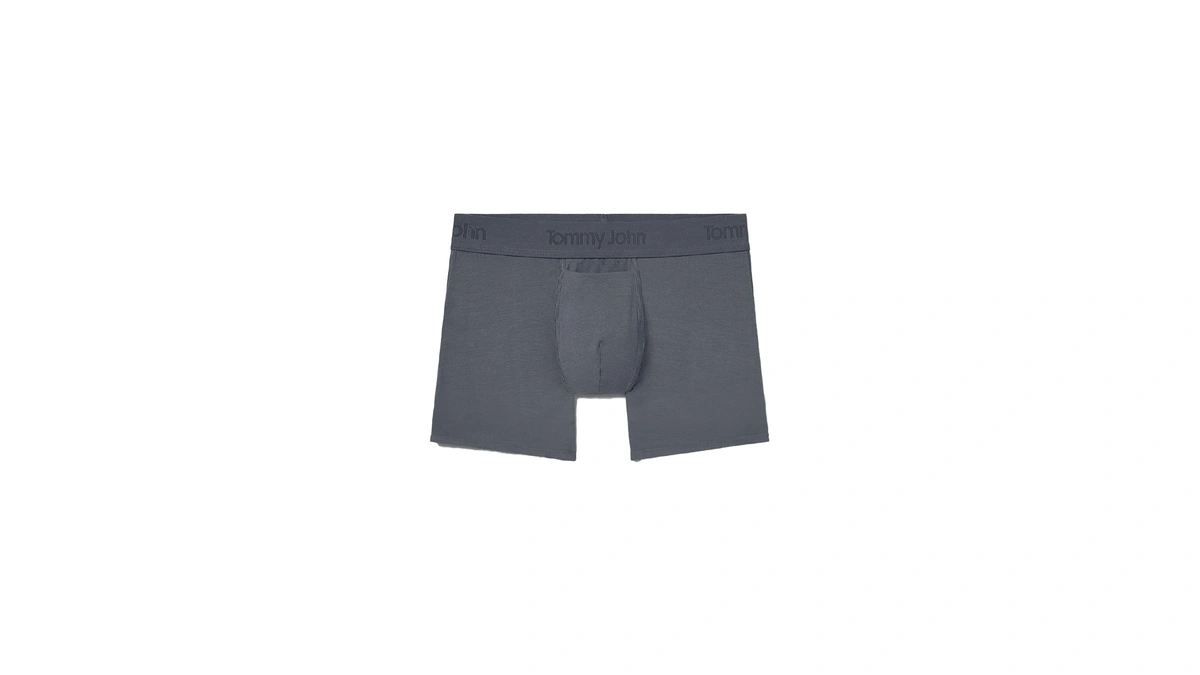 Tommy John Men's Second Skin 4” Trunk Underwear, Turbulence Grey,