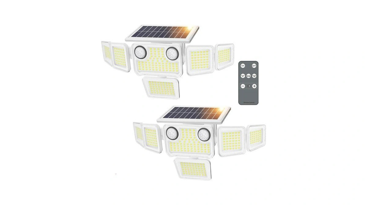 Szpower 6000lm Solar Lights Outdoor, 6 Heads Solar Flood Lights