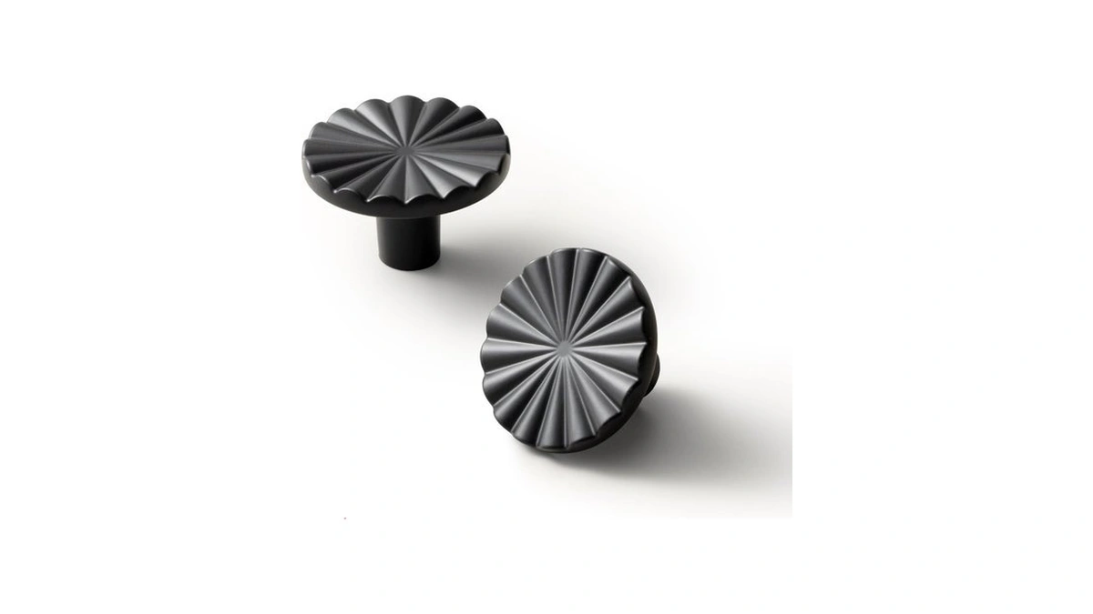 Goo-ki 1.5''(38mm) Dia Matte Black Cabinet Knob, Big Zinc Alloy