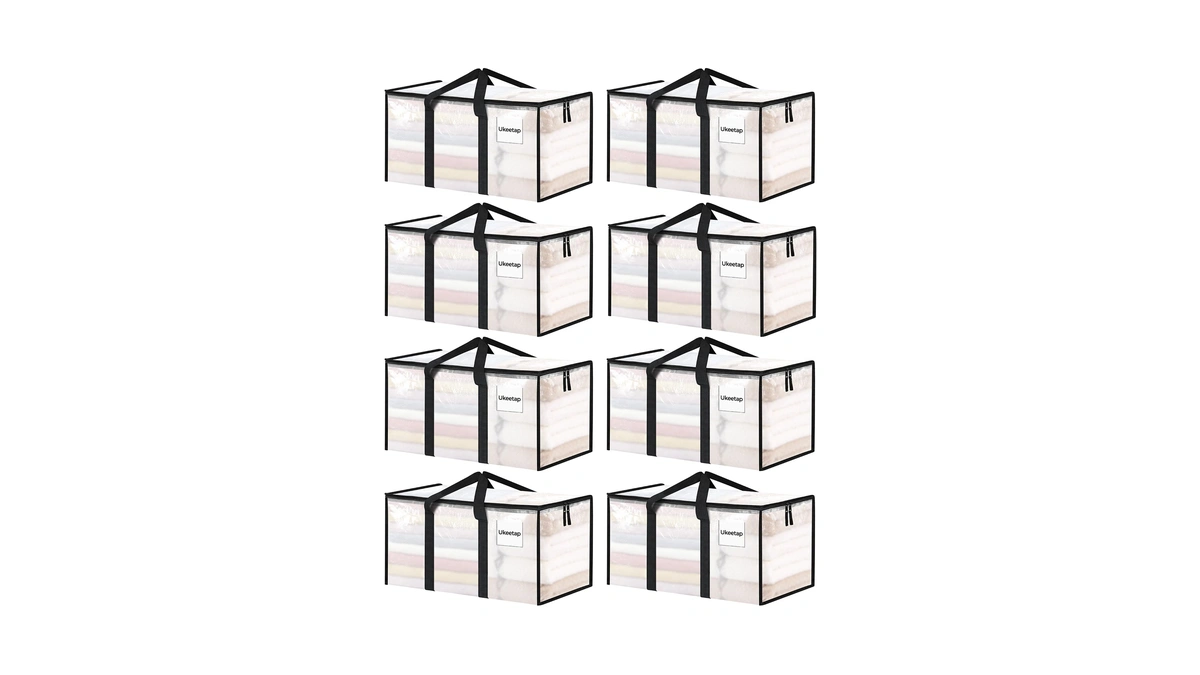 Amazon : 8 Pack Extra Large Clothes Storage Bins