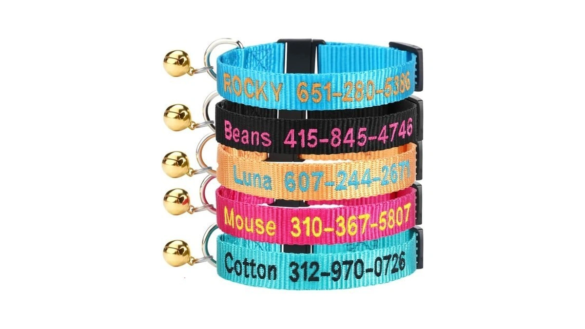 1pcs Personalized Cat Collar With Bell,custom Cat Collars With Name