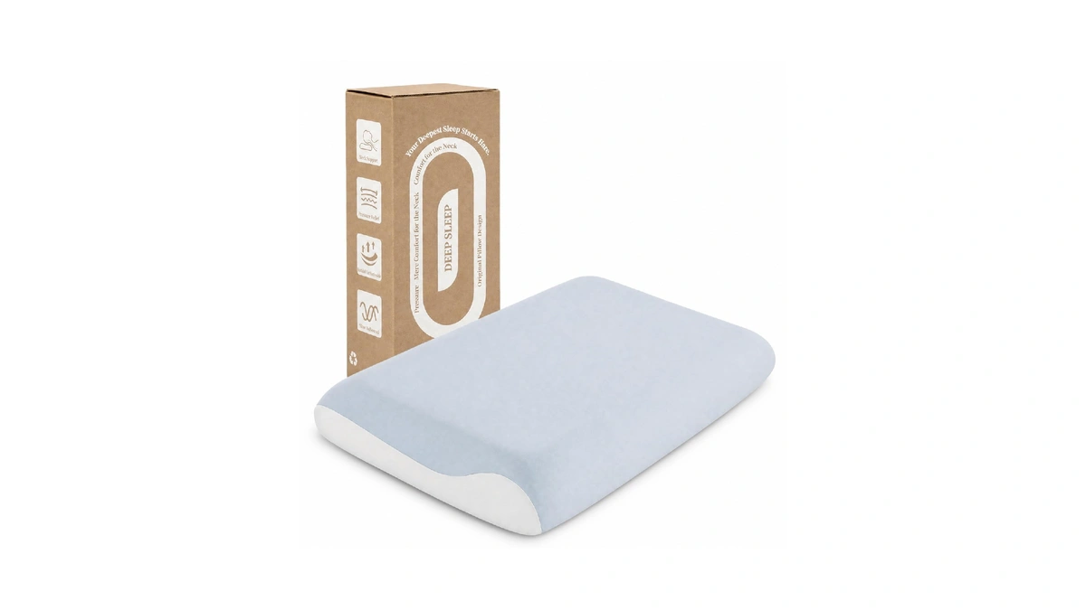 Memory Foam Pillow, Cooling Cover, Ergonomic Neck Support, Queen Loft